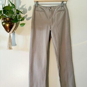 Vintage tan casual pants - mid rise, straight leg - 28 waist
